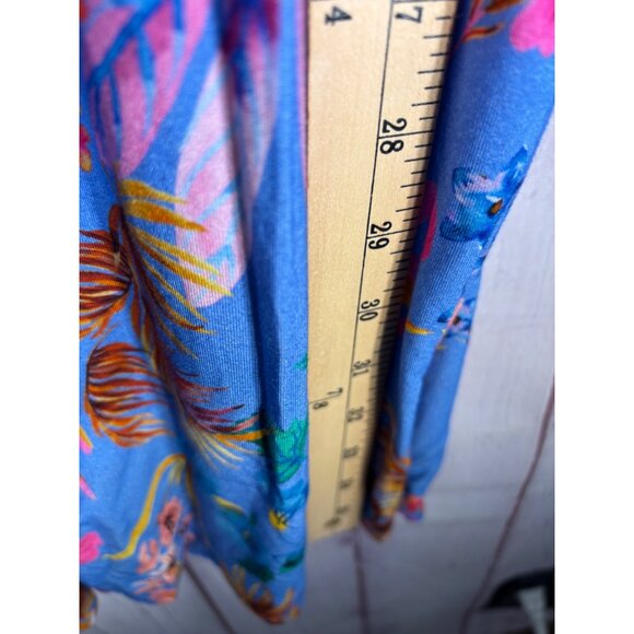 Soma Cool Nights Smocked Neck Chemise Flutter Sleeve Blooming Tropical Print - Picture 8 of 12